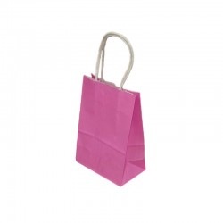 12 petits sacs cadeaux papier kraft rose fuchsia 15x8x21cm