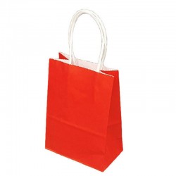 12 grands sacs cadeaux papier kraft rouge 31x12x42cm - 14036