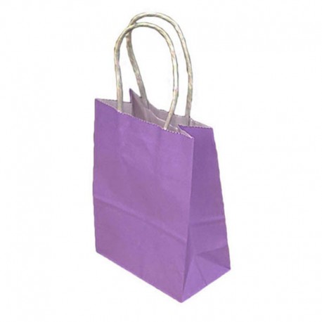 12 grands sacs cadeaux papier kraft mauve lilas 31x12x42cm - 14060