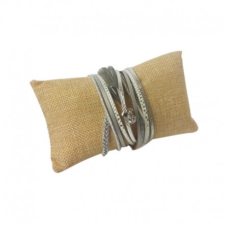 Coussin présentoir pour bracelets et montres aspect jute - Naturel x1 -  Perles & Co