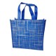 12 petits sacs cabas non tissés bleus motif argenté 28x12x25cm - 15075