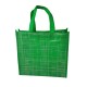 12 petits sacs cabas non tissés verts motif argenté 28x12x25cm - 15071