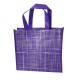 12 petits sacs cabas non tissés violets motif argenté 28x12x25cm - 15074