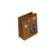 12 petits sacs en papier kraft brun naturel motif hibou gris 11.5x5.5x14cm - 9541