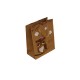 12 petits sacs en papier kraft brun naturel motif hibou jaune 11.5x5.5x14cm - 9542