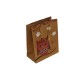 12 sacs cabas en papier kraft brun motif hibou rose 15x6x20cm - 9543