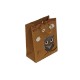 12 sacs cabas en papier kraft brun motif hibou gris 15x6x20cm - 9545