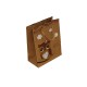 12 sacs cabas en papier kraft brun motif hibou jaune 15x6x20cm - 9546