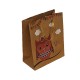 12 poches cadeaux kraft brun motif hibou rose et nuages 24x8x33cm - 9551