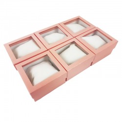 6 écrins cadeaux de couleur rose avec coussin 9x5.5x8.5cm - 10349