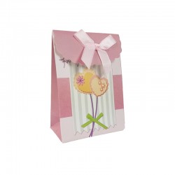 12 petites boîtes cadeaux bijoux rose clair motif coeurs 7.5x4x10.5cm - 16050