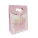 12 petites poches cadeaux à velcro rose lilas à fleurs 12.5x6x16cm - 9581