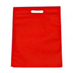 12 sacs non-tissés couleur rouge uni 25x33cm - 9597