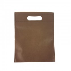 12 petits sacs non-tissés marron chocolat 19x24cm - 15016