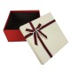 Petit coffret cadeaux bicolore rouge et blanc crème 16.5x16.5x9.5cm - 9634p