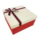 Coffret cadeaux de couleur rouge vif et blanc crème 20.5x20.5x10.5cm - 9635m