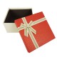 Petit coffret cadeaux écru et rouge vif 16.5x16.5x9.5cm - 9637p