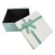 Petit coffret cadeaux bicolore bleu givré et blanc cassé 16.5x16.5x9.5cm - 9640p