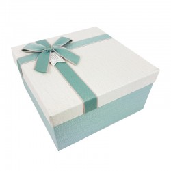 Coffret cadeaux de couleur bleu givré et blanc cassé 20.5x20.5x10.5cm - 9641m
