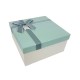Coffret cadeaux blanc cassé et bleu givré 20.5x20.5x10.5cm - 9644m