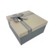 Petit coffret cadeaux bicolore gris ardoise et grège 16.5x16.5x9.5cm - 9646p