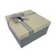 Coffret cadeaux de couleur gris ardoise et grège 20.5x20.5x10.5cm - 9647m