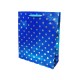 12 sacs cadeaux bleus brillants motifs pois argentés 23x8x27cm - 9652