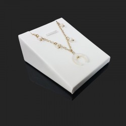 Support bijoux en simili cuir blanc pour pendentif - 6214