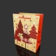 12 sacs cadeaux pailletés motif sapins de Noël 18x10x23cm - 9709