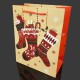 6 grandes poches cadeaux pailletées motif chaussettes de Noël 40x15x55cm - 9720