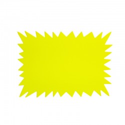 20 étiquettes éclatées jaune fluo 9.5x7cm - 5713