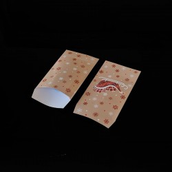 100 petits sachets cadeaux papier 6x10cm motif traineau de Noël - 8132
