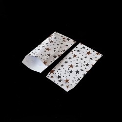100 petits sachets cadeaux papier 6x10cm motif étoiles - 8297