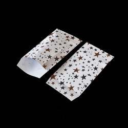 Lot de 100 sachets cadeaux blancs motif étoiles 11x17cm - 8152