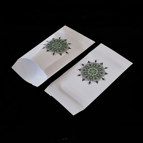 Lot de 50 pochettes cadeaux blanches 16x24cm à motif mandala - 8161