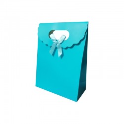 12 boîtes cadeaux bleu azur uni 12.5x6x16cm - 9738