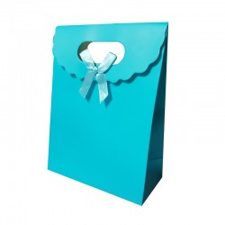 12 grandes boîtes cadeaux à velcro 24x12x31.5cm - bleu azur - 16015