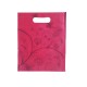 12 petits sacs non-tissés rose foncé motif de fleurs 19x24cm - 9757