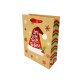 12 petits sacs cadeaux beige naturel motif bonnet de Noël rouge 12x7x15.5cm - 9785