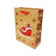 12 sacs cadeaux motif traineau de Noël rouge brillant 18x8x24cm - 9791