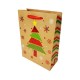 12 sacs cadeaux motif sapin de Noël rouge brillant 18x8x24cm - 9792