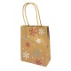 Lot de 12 sacs kraft brun motif flocons et étoiles de Noël 16x7.5x22cm - 9832