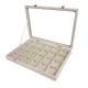 Mallette gemmologie à petits casiers en coton beige - 17007