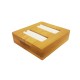 Mini plateau pour 2 bagues en bois et simili cuir blanc - 9875
