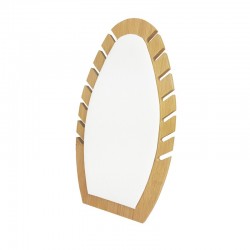 Présentoir bijoux de forme ovale our chaînes en bois et simili cuir blanc - 9908