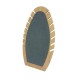 Présentoir bijoux de forme ovale our chaînes en bois et suédine grise - 9906