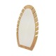 Présentoir bijoux de forme ovale our chaînes en bois et suédine beige - 9905