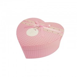 Boîte cadeaux en forme de coeur rose 15x18x7.5cm - 9937m