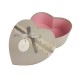 Petite boîte cadeaux en forme de coeur gris perle 13x15x6cm - 9942p