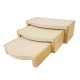 3 tables gigognes en bois et tissu aspect velours beige foncé - 9920